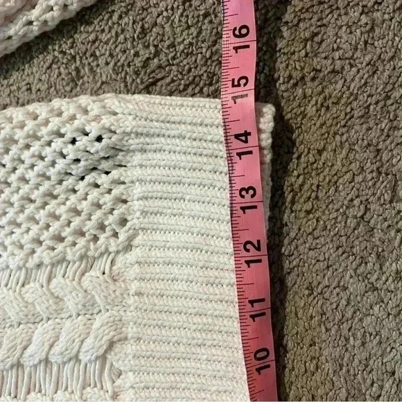 360 sweater white cable knit chunky women’s size x small - Picture 10 of 13